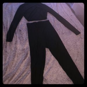 Matching set black fashion nova